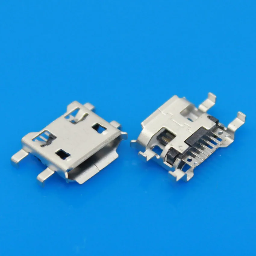 100 шт./лот Micro usb разъем для зарядки 5pin 4SMT ножка Blackberry/Lenovo/OPPO/ZTE V880 U880 N880S N760 Huawei C8650 Y220