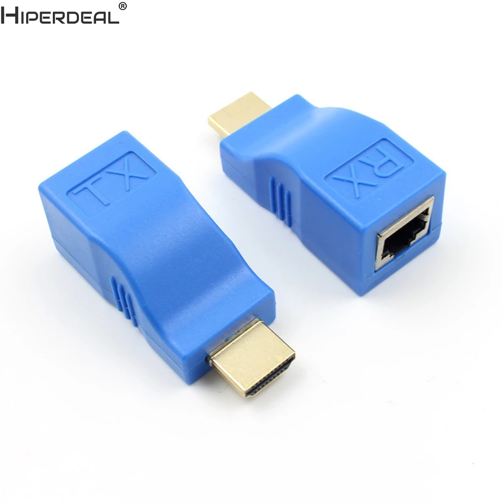 HIPERDEAL 2 шт. 1080P HDMI совместимый удлинитель RJ45 через Cat 5e/6 сетевой LAN Ethernet адаптер