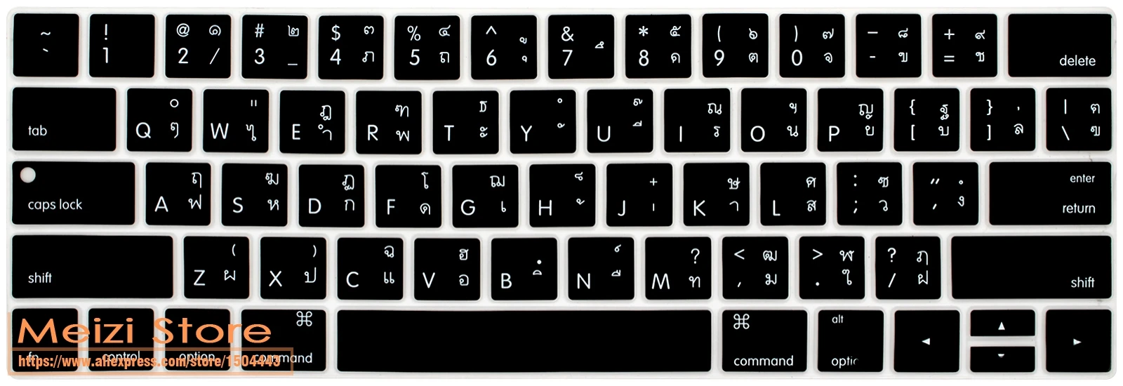 Силиконовый защитный чехол для клавиатуры из тайского языка Macbook Pro 13 15 с