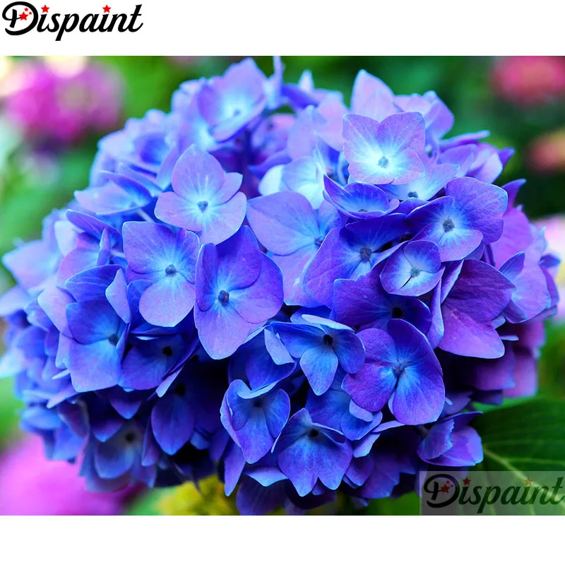 

Dispaint Full Square/Round Drill 5D DIY Diamond Painting "blue flower scenery" Embroidery Cross Stitch Home Decor Gift A18919