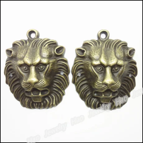 6 шт. винтажные Подвески в виде льва из цинкового сплава|jewelry findings|necklace diyantique bronze |
