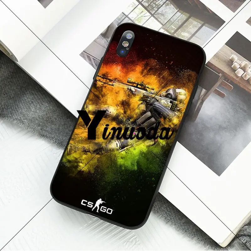 Yinuoda cs go gun game TPU Мягкий силиконовый чехол для телефона iPhone 6S 6plus 7 7plus 8 8Plus X Xs MAX 5 5S XR |
