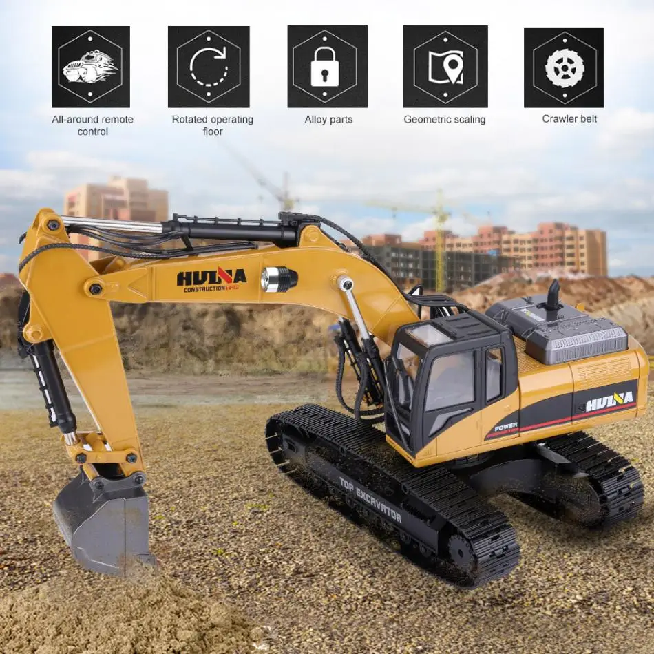 HUINA 1580 RC экскаватор игрушки 2,4G 1/14 23 канала 3 в 1 RC электрический строительный экскаватор инженерные транспортные средства Игрушки для мальчиков