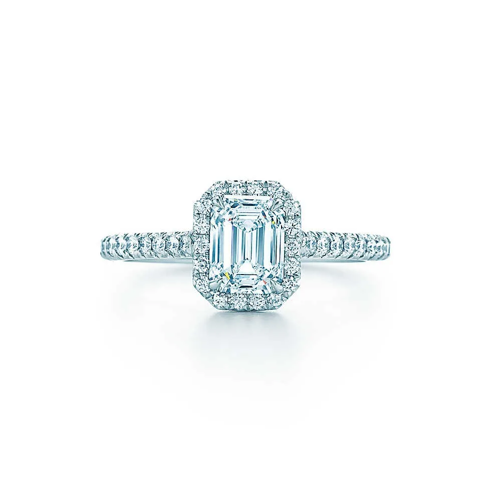 1CT Изумрудное кольцо с бриллиантом кольцо для женщин AU750 из белого золота 18 карат, прекрасный Обручение кольцо ювелирные украшения Ювелирный Подарок на юбилей для жены