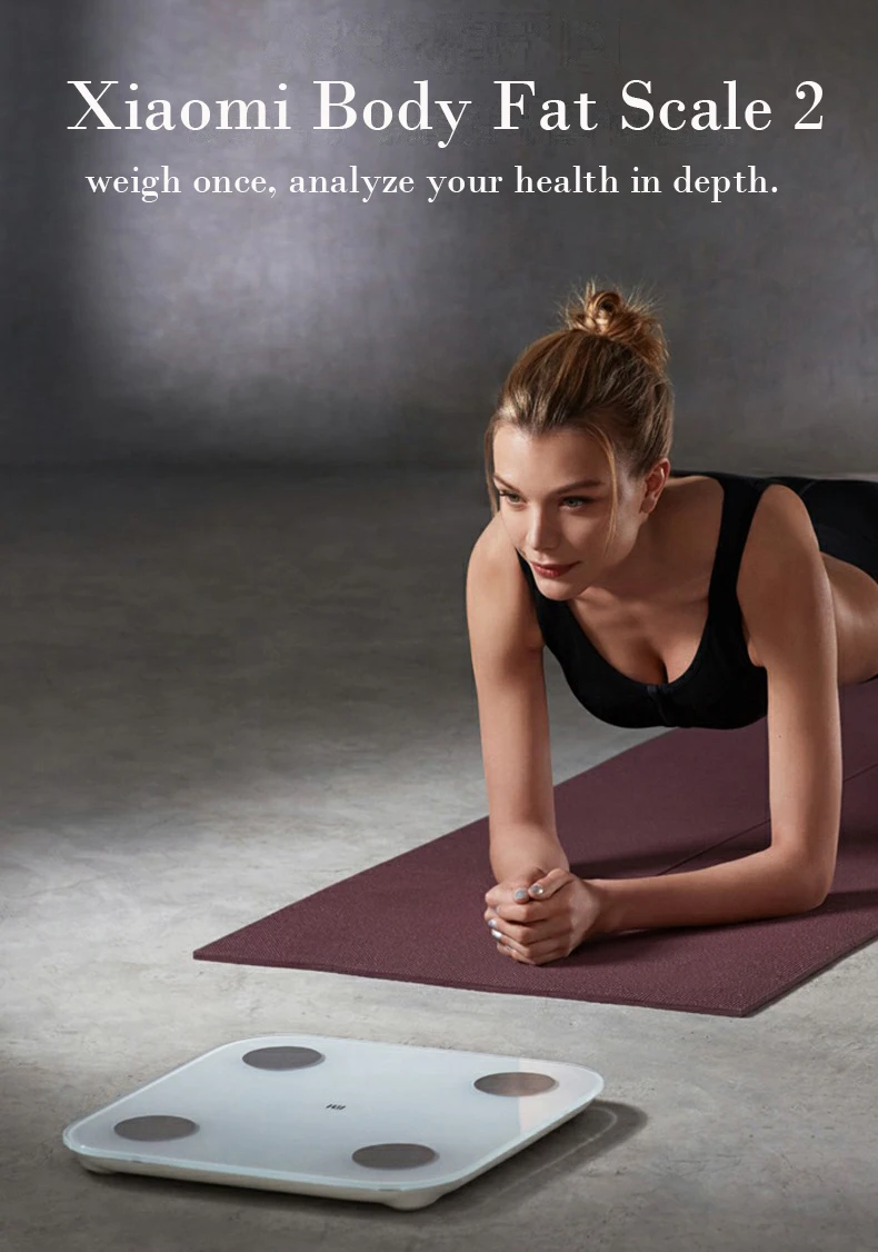 Xiaomi Mi Smart Body Fat Scale 2 Bluetooth 5,0 приложение монитор баланс тела тест весы состава скрытый светодиодный дисплей