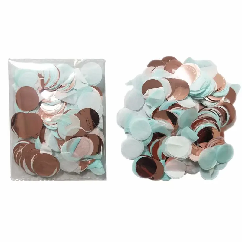 rose gold white blue 500 г/1 кг 2,5 см круглые шары конфетти цвета: золотистый, серебристый цвета розового золота Фольга Mulit Цвета Пол раскрыть одежда для свадьбы, дня рождения украшения - Цвет: rose gold white blue