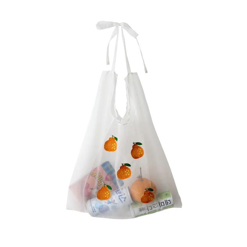 white ugly orange Новинка лета, сумки из органзы, сумка на плечо с вышивкой, сумки для покупок для девушек, женская сумка-тоут, Студенческая сумка, корейский стиль - Цвет: white ugly orange