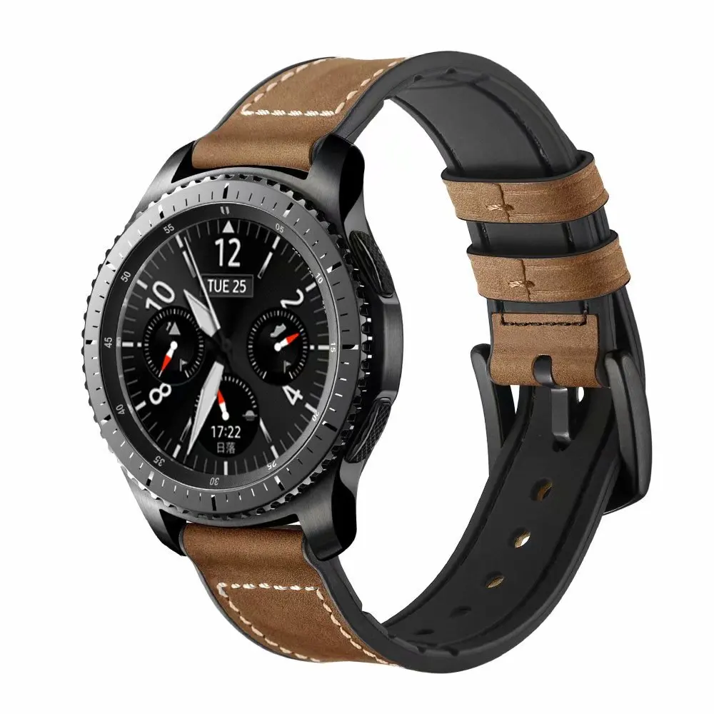 Ремешок для часов Samsung Gear S3 браслет из натуральной кожи Huami amazfit 1 2 Huawei Watch 2pro 22