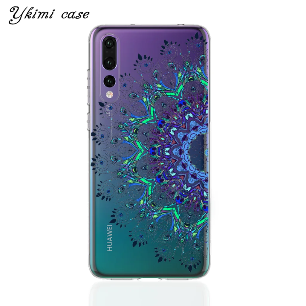 C326 Цветной Мандала Цветочный чехол для Huawei P8 P9 Lite P10 плюс P20 P30 Lite Pro Чехол прозрачный чехол для телефона из мягкого силикона ТПУ с рисунком - Цвет: C326