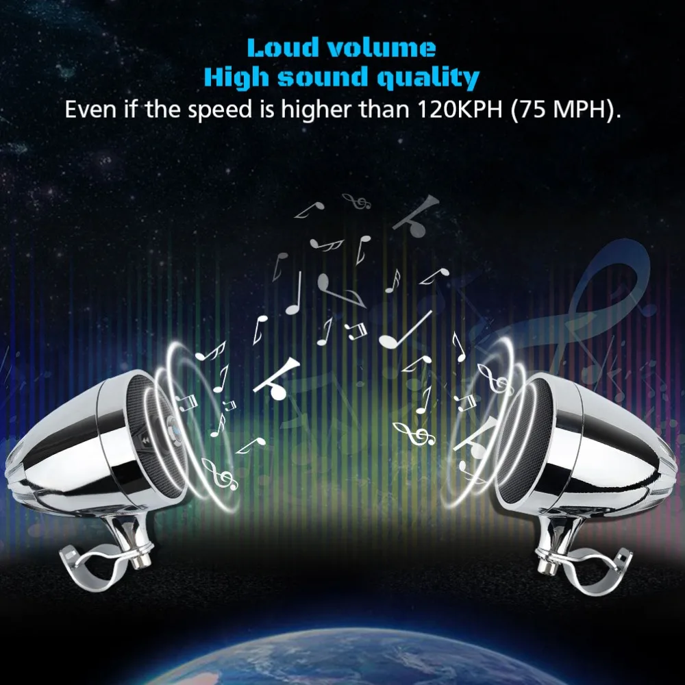 Brand Lexin 3 inch Motorcycle bluetooth speaker Audio Sound System Stereo Build in FM radio |