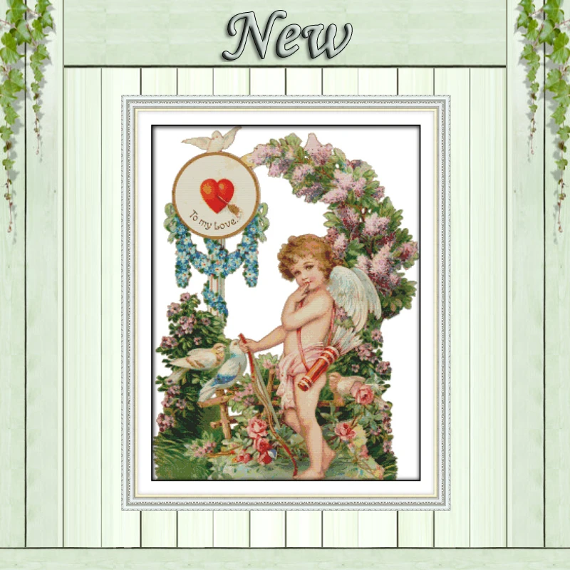 

Angel's love boy flower home Decor painting counted printed on canvas DMC 11CT 14CT kits Cross Stitch embroidery needlework Sets