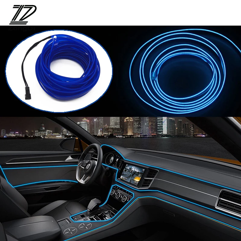 ZD Car Accessories For Citroen C5 C4 C3 Mini Cooper Opel Astra H G J Vectra C Saab Interior Decorative Lamp LED Lights Strip