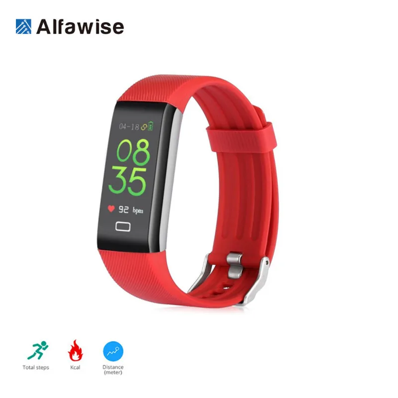 Alfawise B7 Pro Смарт часы Bluetooth 0 96 дюймов браслет сердечного ритма трекер сна шаг
