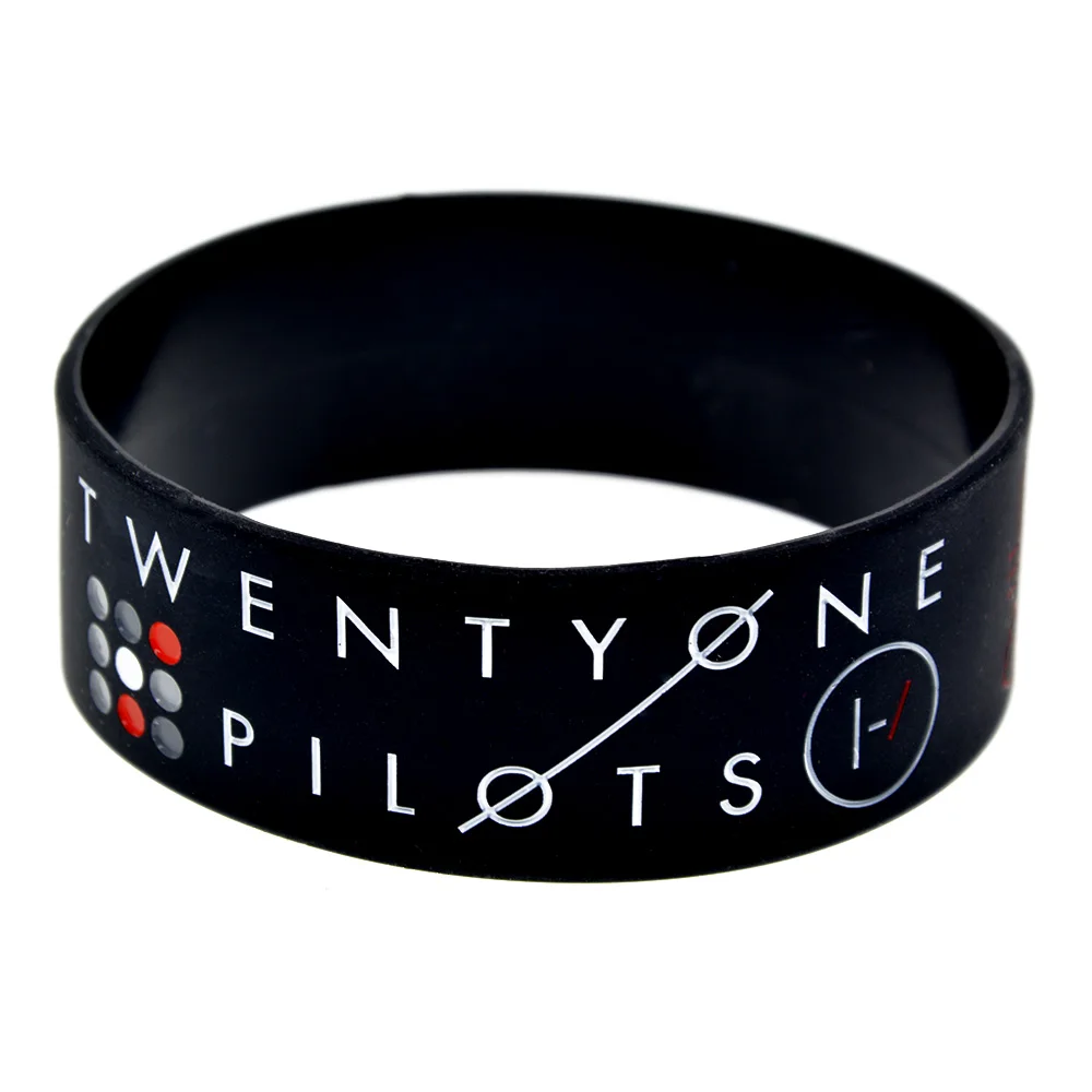 OBH 25 шт. черный один дюйм шириной Twenty One Pilots силиконовый браслет для любителей музыки
