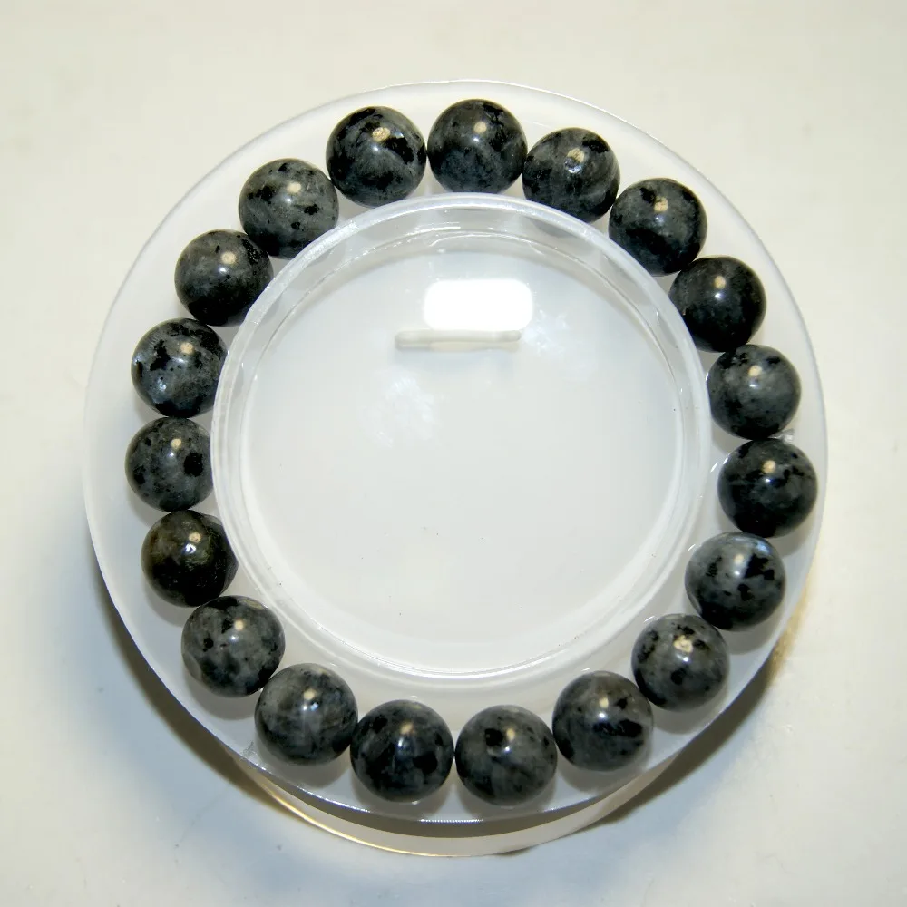 2016 Новый Модный черный 10 мм браслет из Лабрадорита С натуральным камнем для