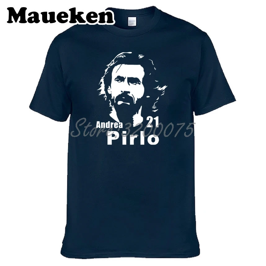Мужская итальянская футболка с надписью Sleep skin 21 Andrea Pirlo legend для фанатов зрителей