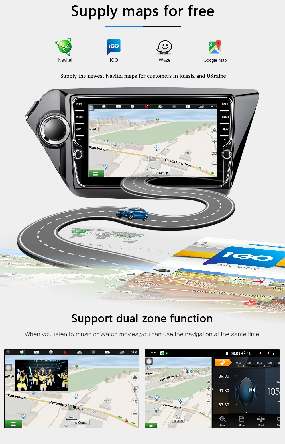 Funrover android 9,0 2 din автомобильный dvd мультимедийный плеер для Kia k2 rio 2011- автомагнитола gps навигация DSP Разделенный экран 4G+ 64G