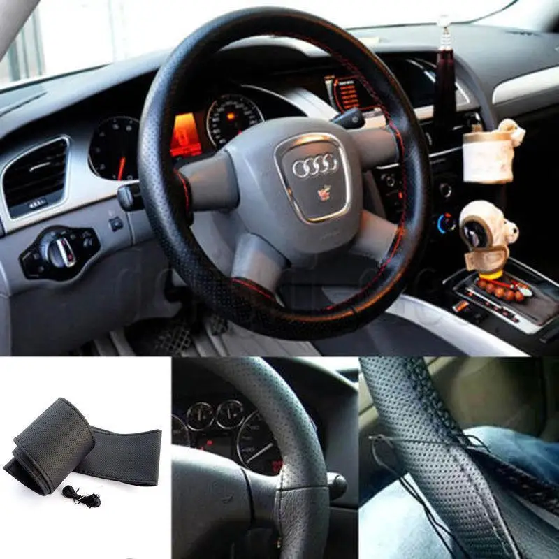 Новинка кожаный чехол на руль автомобиля грузовика с иглами и ниткой самодельный