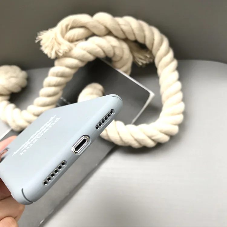 Solid color Simple Letters Korean Phone Case For iPhone X 7 Puls 6 6S Cases Rock Sand Texture Hard Back Cover Bule Green |