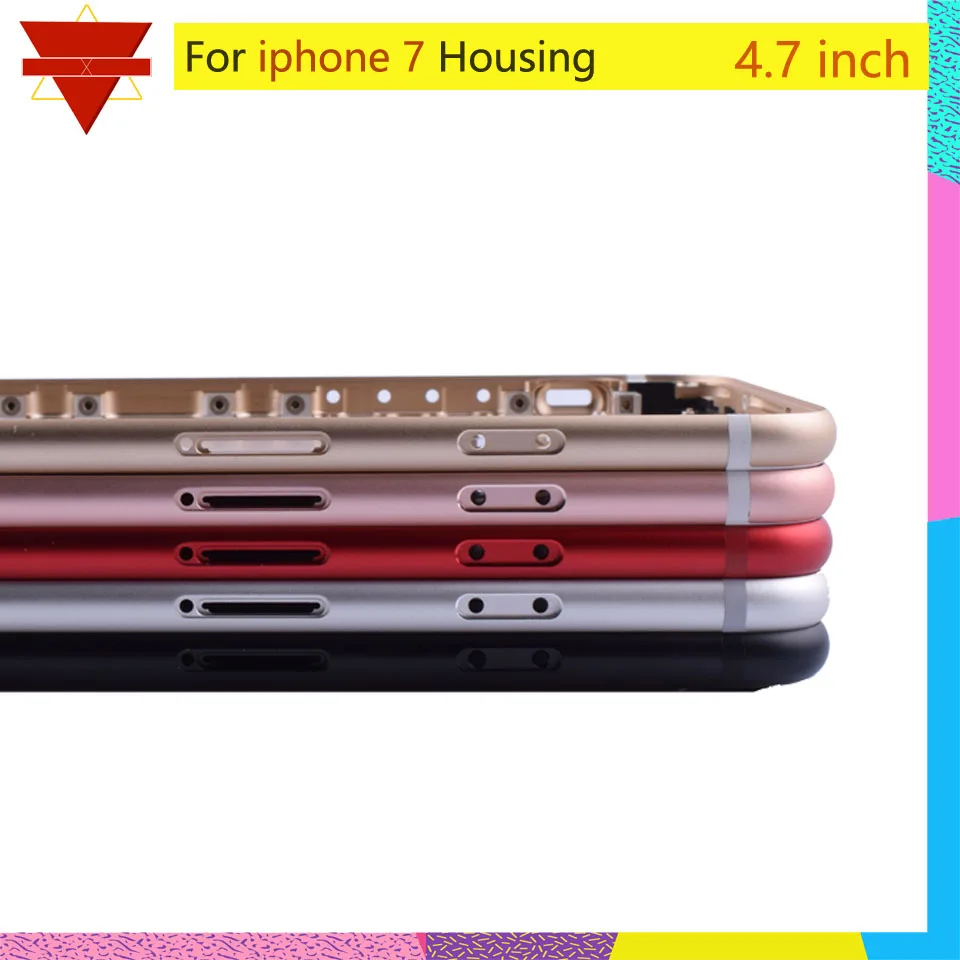 For iphone7 coque Original Quality New Metal Battery Cover Door Full Housing For Apple Iphone 7 7G Chassis Middle Frame