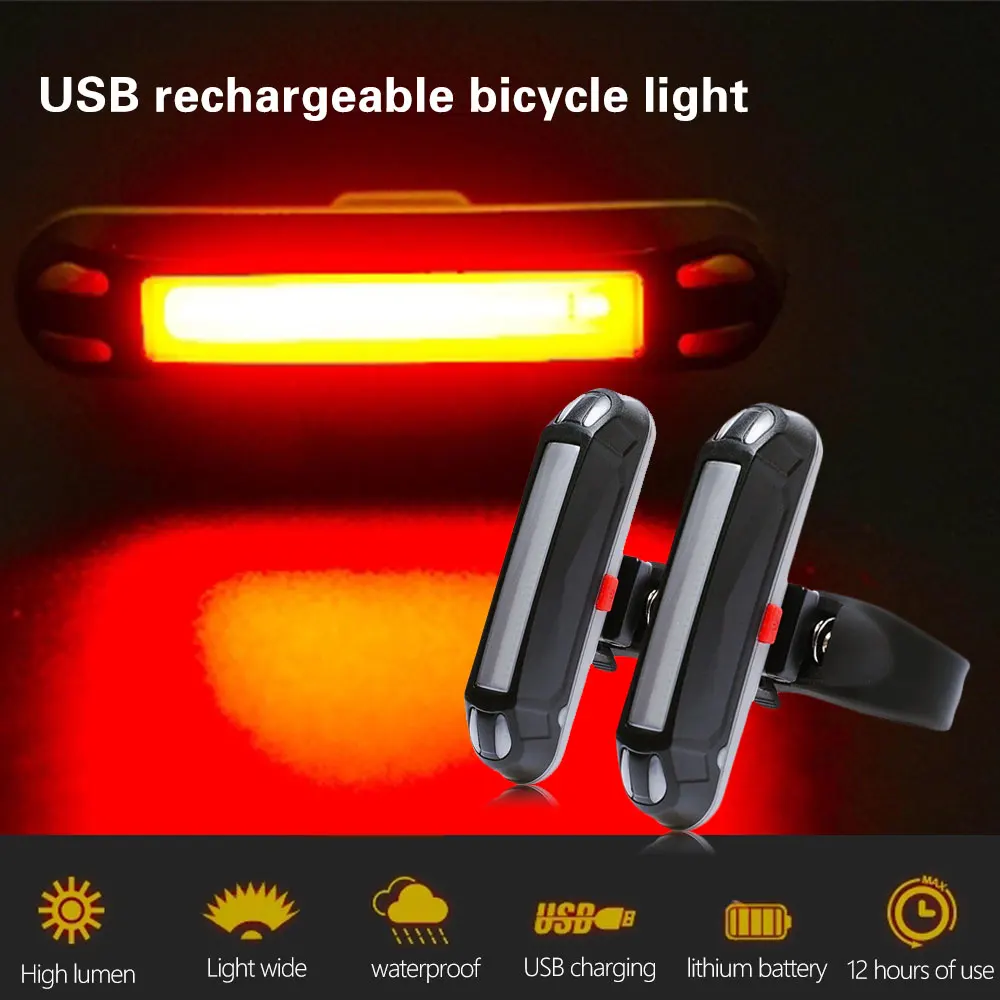 

Bike Taillight USB Rechargeable Bicycle Tail Light Flashing For 3 Mode Lighting Waterproof