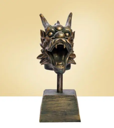 Лунный архаиз из чистой меди бронзовый дракон голова животного крыльцо на удачу