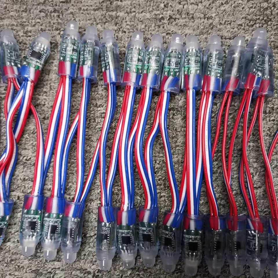 Водонепроницаемый IP68 12 мм DC5V 0 3 Вт Адресуемая пуля пиксель ws2811 RGB Светодиодное