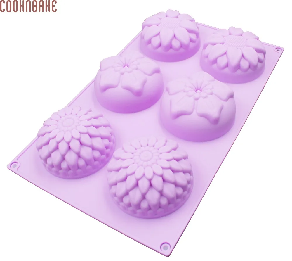 COOKNBAKE DIY три вида цветов силиконовая форма для торта мыльная желе CDSM 639|jelly mold|soap