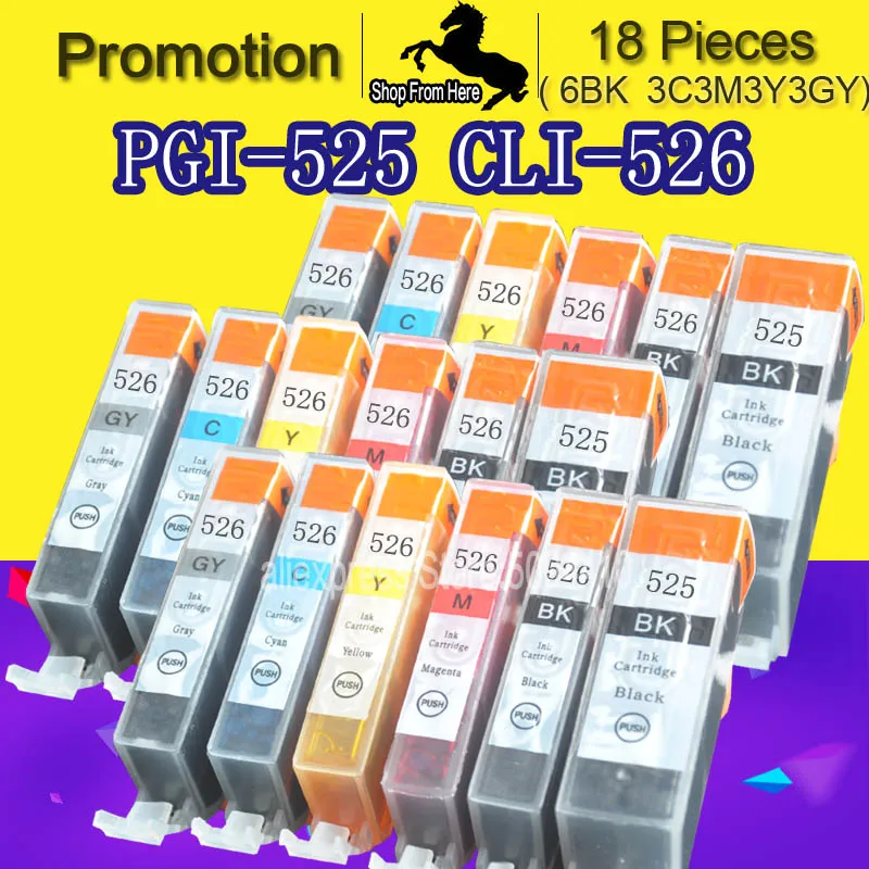 Для Canon Pixma MG8250 MG 8250 принтер картридж PGI525 PGI 525 CLI 526 6C|Чернильные картриджи| |