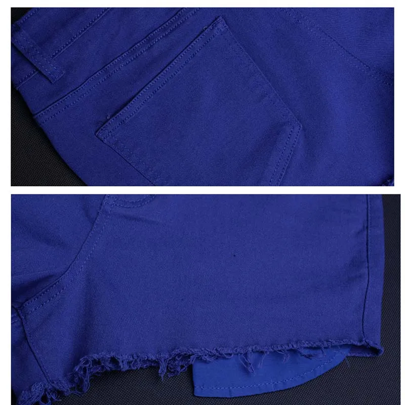 Летние разноцветные обтягивающие женские джинсовые шорты с высокой талией