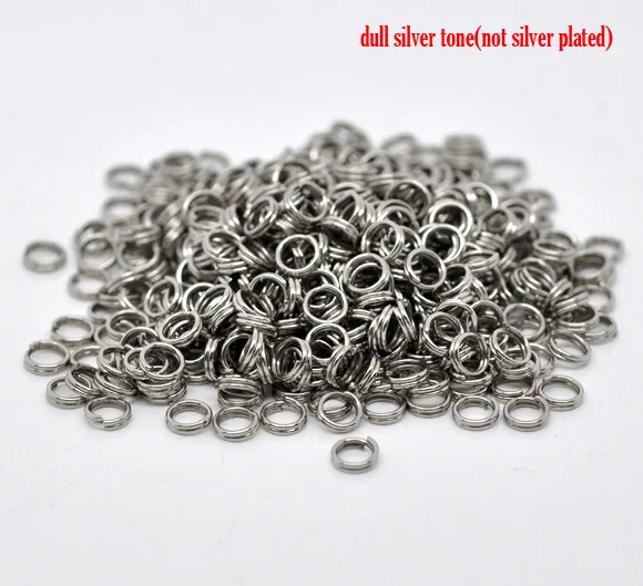 

Alloy Split Jump Rings Round Silver Color 5mm( 2/8") Dia, 350 PCs new