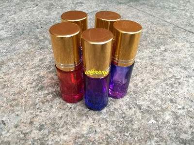 300 шт./лот Золотая крышка 5 мл градиент толстое стекло рулон на бутылке пустые