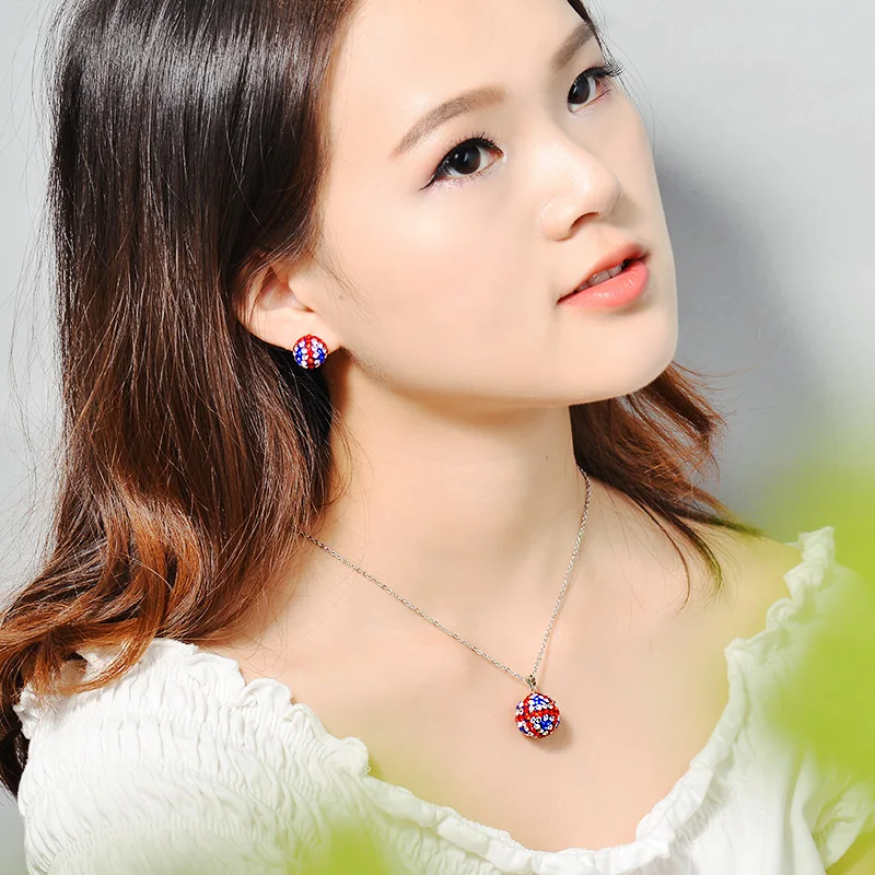 Классический Юнион Джек YOOX Флаг кристалл проложили мяч подвеска Цепочки и