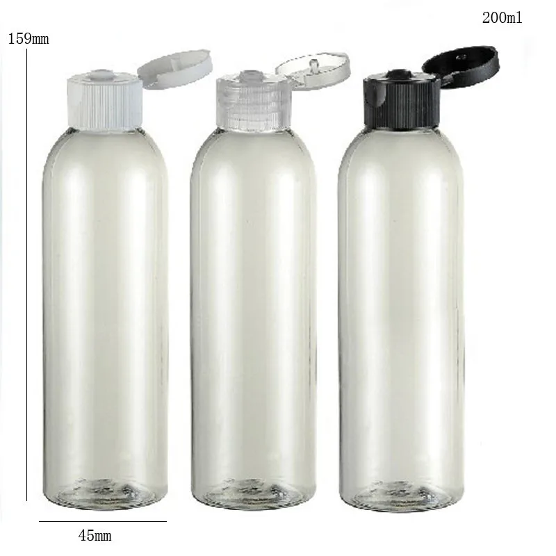 24x200ml оптовая продажа круглый сумка прозрачная бутылка для животных с откидной