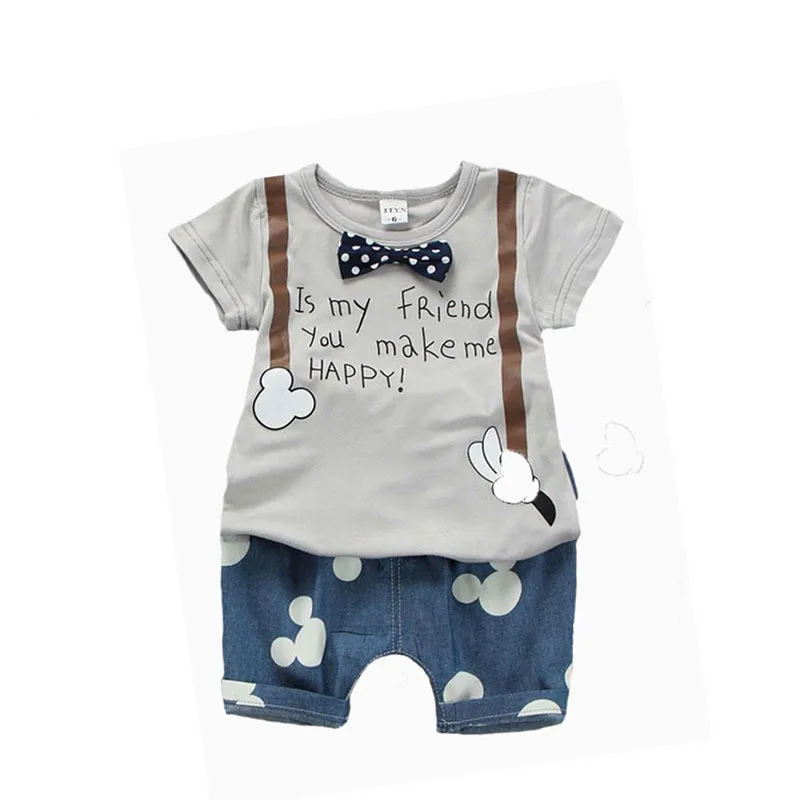 2018 New Summer Children Clothing Baby Boys Outfit Print T Shirt Plusmouse Pant 2pcs Boy Clothes Set Roupa Infantil Born |