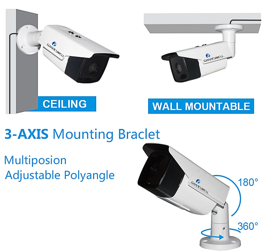 GRANEYWELL Камеры Скрытого видеонаблюдения ИК Ночное видение AHD CCTV 1080 P Камера открытый Водонепроницаемый пуля видео DVR безопасности дома Камера