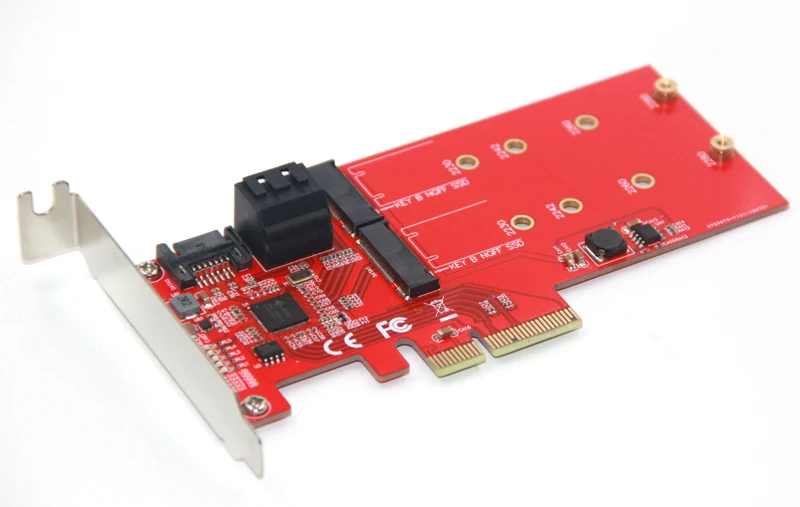 M2 SATA Raid контроллер карты PCI Express X4 на 2 порта SATA 3,0 6 Гбит/с+ 2 порта M.2 NGFF SSD B Ключ Поддержка RAID0 RAID1 AHCI режим