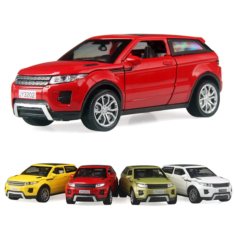 

15CM Alloy Car 1:32 LAND Evoque SUV Car Pull Back Diecast Model Toy with light flashing simulation sound Gift toy For Boys Kids