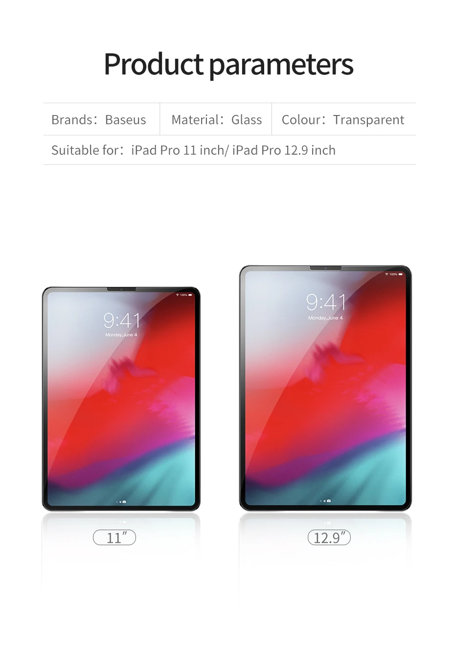 Baseus 0,3 мм закаленное стекло для iPad Pro 12,9 для iPad Pro 11 противоударный ультра тонкий защитный чехол для экрана для Apple iPad