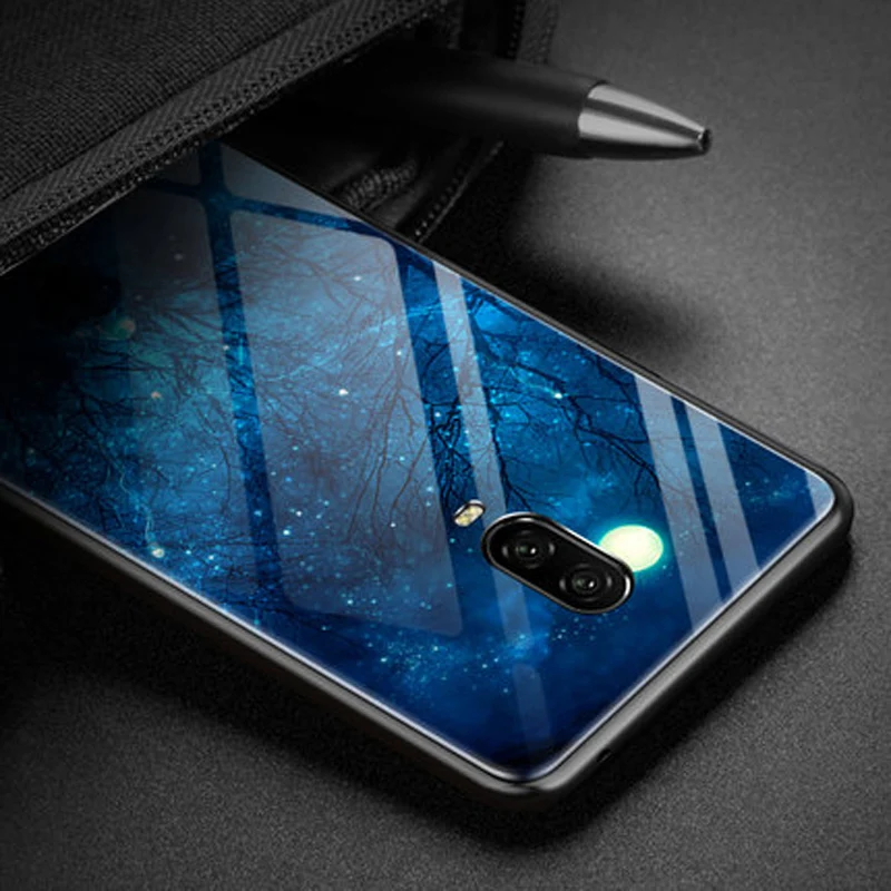 Чехлы с закаленным стеклом для мобильного телефона Oneplus 6 T чехол Роскошные модные