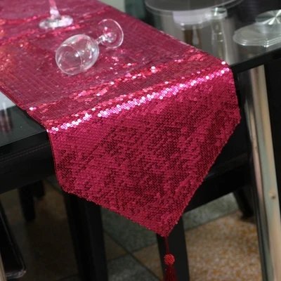 

Amazing Fashionable Simple Modern Table Flag Sparkly Sequin Table Runner Shining Wedding Party Decorations Tablecloths