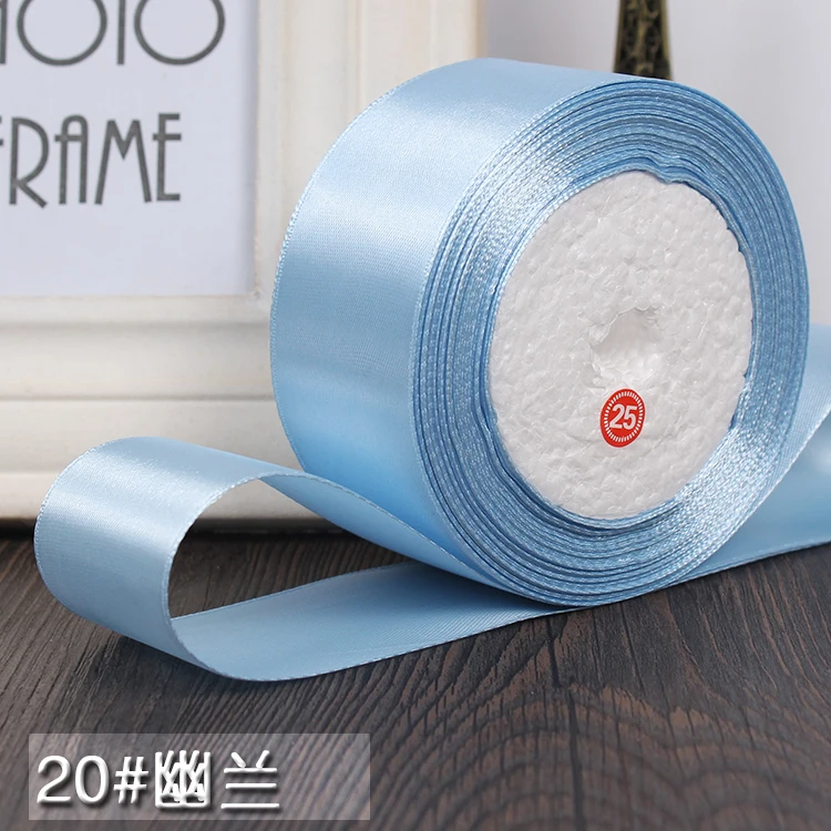 Sky blue 25 ярдов/рулон) односторонняя атласная лента для рукоделия Декор Свадебная вечеринка Декор подарочная упаковочная лента(6/10/15/20/25/40/50 мм - Цвет: Sky blue