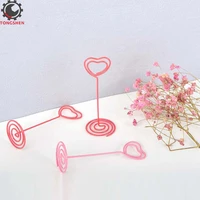4pcs tall place card holder wedding place card holder romantic heart photo clip table number stand picture clips for wedding