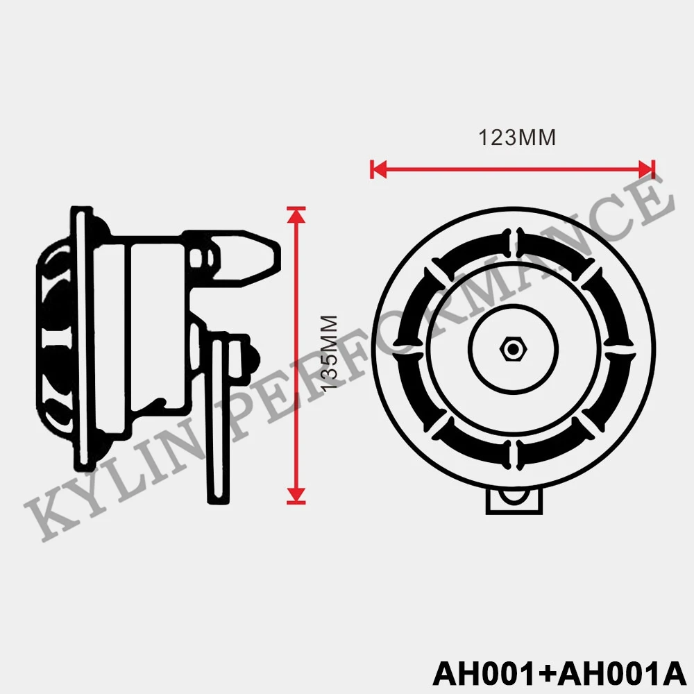 Супер громкий компактный электрический звуковой сигнал 2 шт. 110 дБ красный/черный