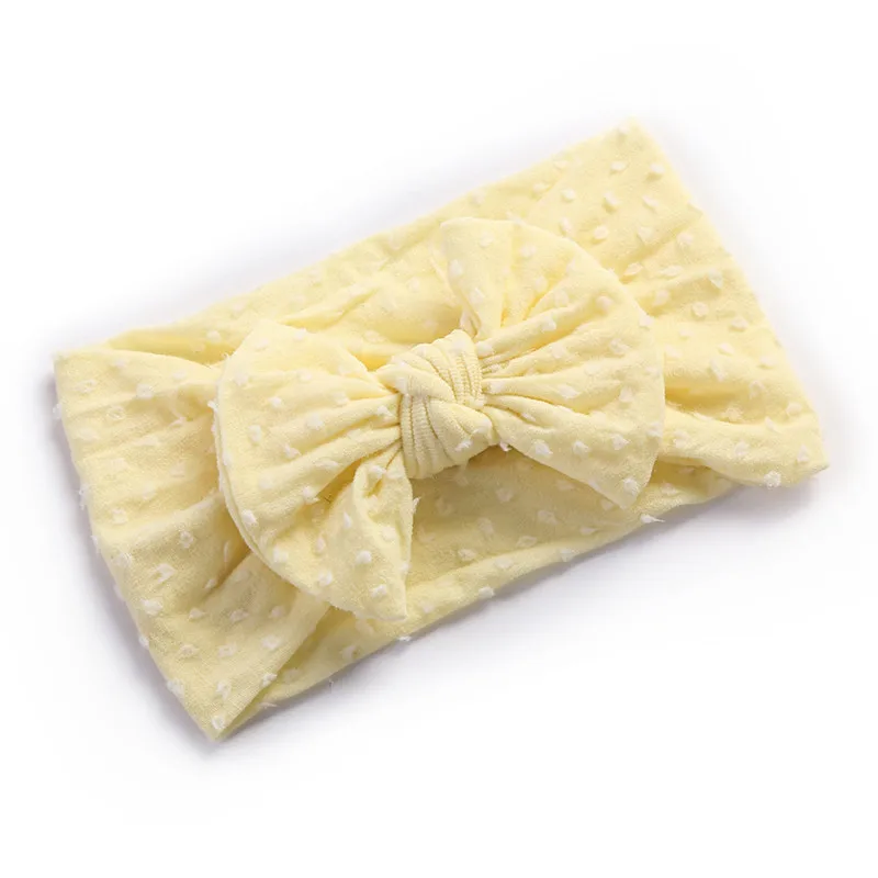 Повязка на голову с узлом в горошек, очень мягкая и растяжимая, для младенцев и девочек, бантики для волос, тюрбан HB366S.