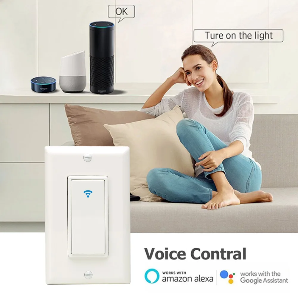US Smart Wifi настенный выключатель света 10A мобильное приложение пульт
