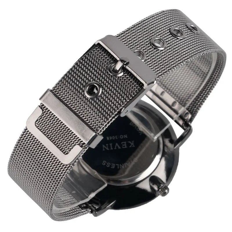 Кевин Стразы наручные часы платье Прохладный Спорт Нержавеющая сталь сетки