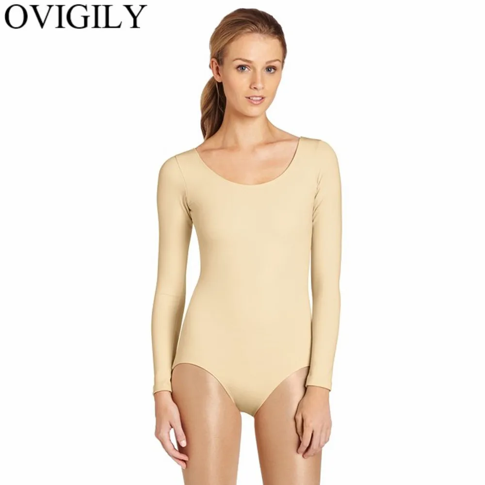 OVIGILY для взрослых лайкра с длинным рукавом трико гимнастики женщин королевский