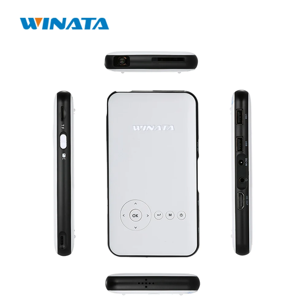 Winata мини-проектор DLP Wi-Fi Портативный смартфон proyector Android Bluetooth hdmi-выход Full HD видео