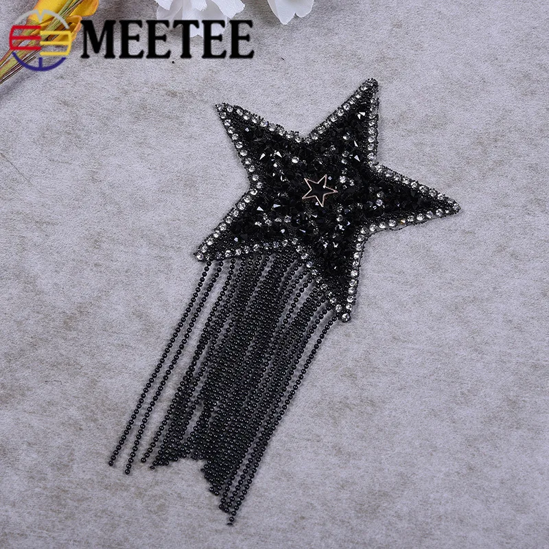 Meetee/4 шт. Стразы с пятиконечной звездой и кисточками Лидер продаж расшитые